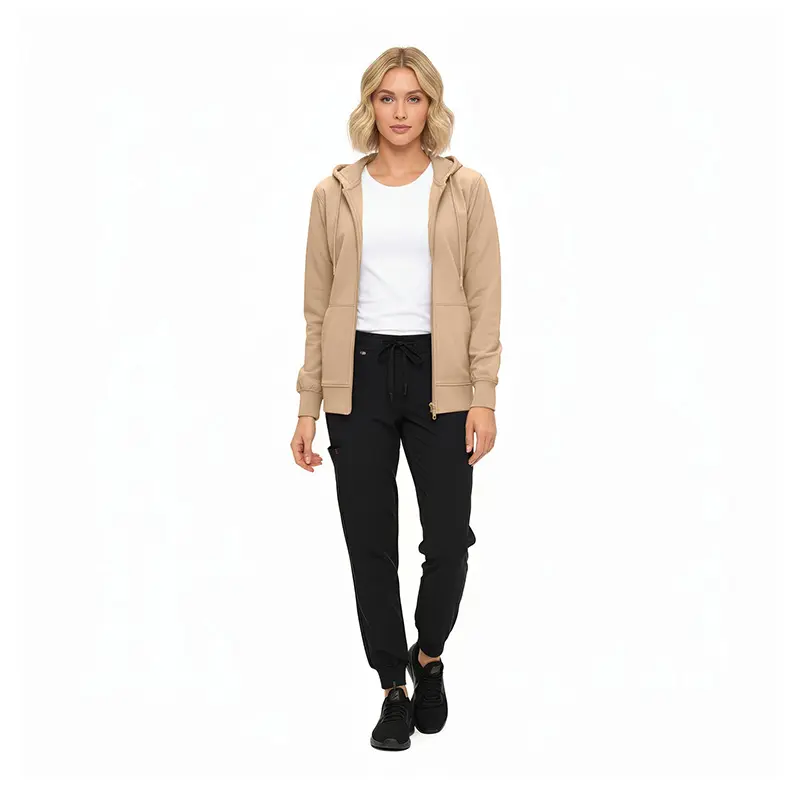 Chaqueta médica tipo hoodie para mujer Monarch Uniforms – Chaqueta de enfermería ligera con cremallera, uniforme médico elástico para mujer, ESTILO 4301JKT