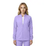 Chaqueta médica de calentamiento para mujer Natural Uniforms con cremallera frontal y mangas raglán – Elasticidad en 4 direcciones, absorción de humedad, ajuste moderno, chaqueta de uniforme médico STYLE 4081